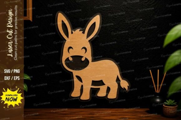 Adorable Donkey SVG for Laser Crafting