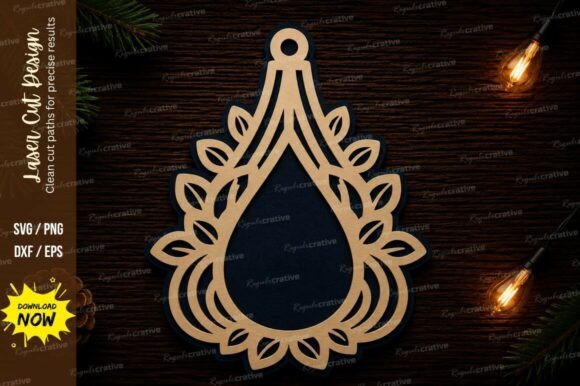 Elegant Teardrop Frame Laser Cut SVG