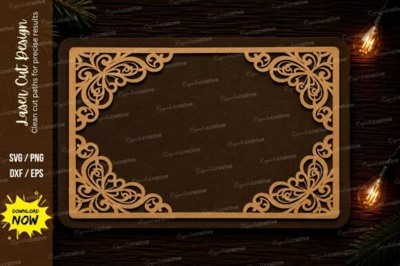 Elegant Vintage Corner Frames for Laser Cutting