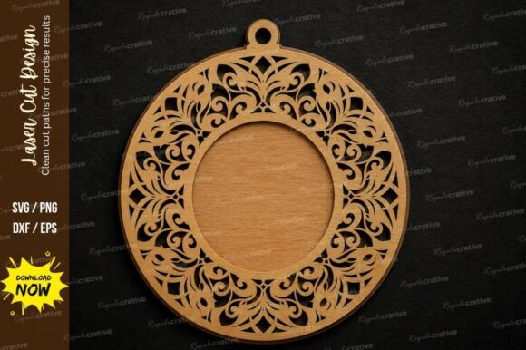 Floral Circle Ornament SVG Laser Cut Svg