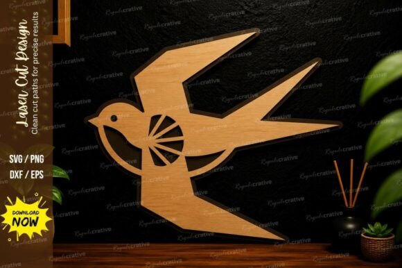 Flying Bird Silhouette Laser Cut Svg