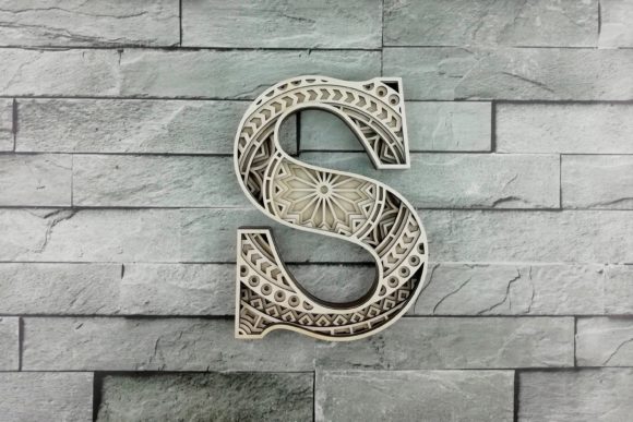 Layered Letter S & SVG Mandala for Laser Cutting