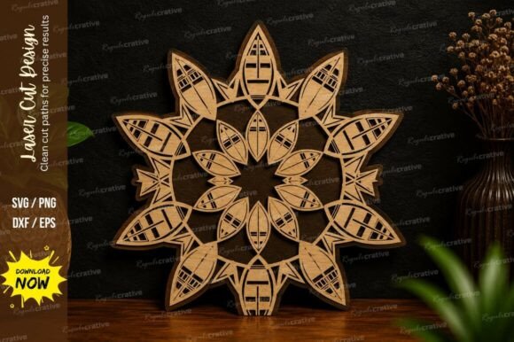 Mandala Flower Pattern SVG Laser Cut: Precision Design Files