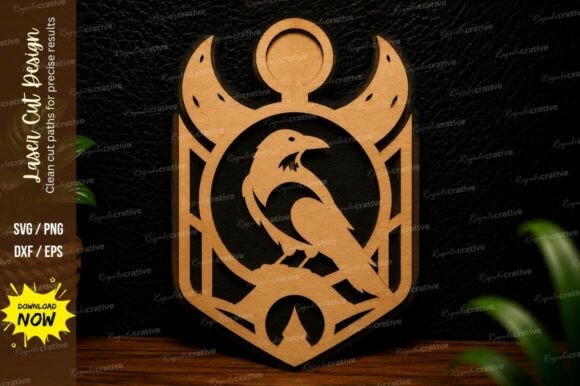 Moon Bird Frame Laser Cut SVG Design
