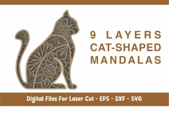Multilayer Cat Mandala Laser Cut: A Creative Design Asset