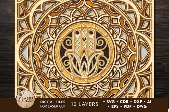 Multilayer Mandala Wood Cut SVG Files for Wall Decor