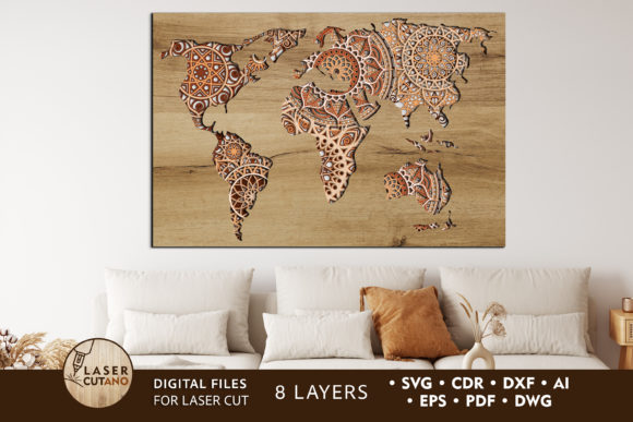 Multilayer World Map Laser Cut Files for Your Projects