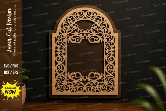 Ornamental Window Frame Laser Cut SVG
