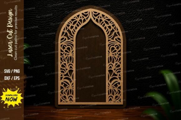 Ornate Arch Frame Laser Cut SVG Design