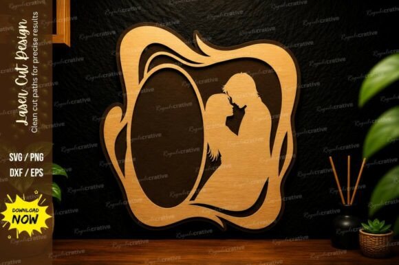 Pregnant Mother Silhouette: Perfect SVG for Laser Cutting