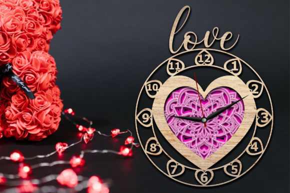 Valentine 3D Wall Clock Laser Cut: A Unique Design Asset